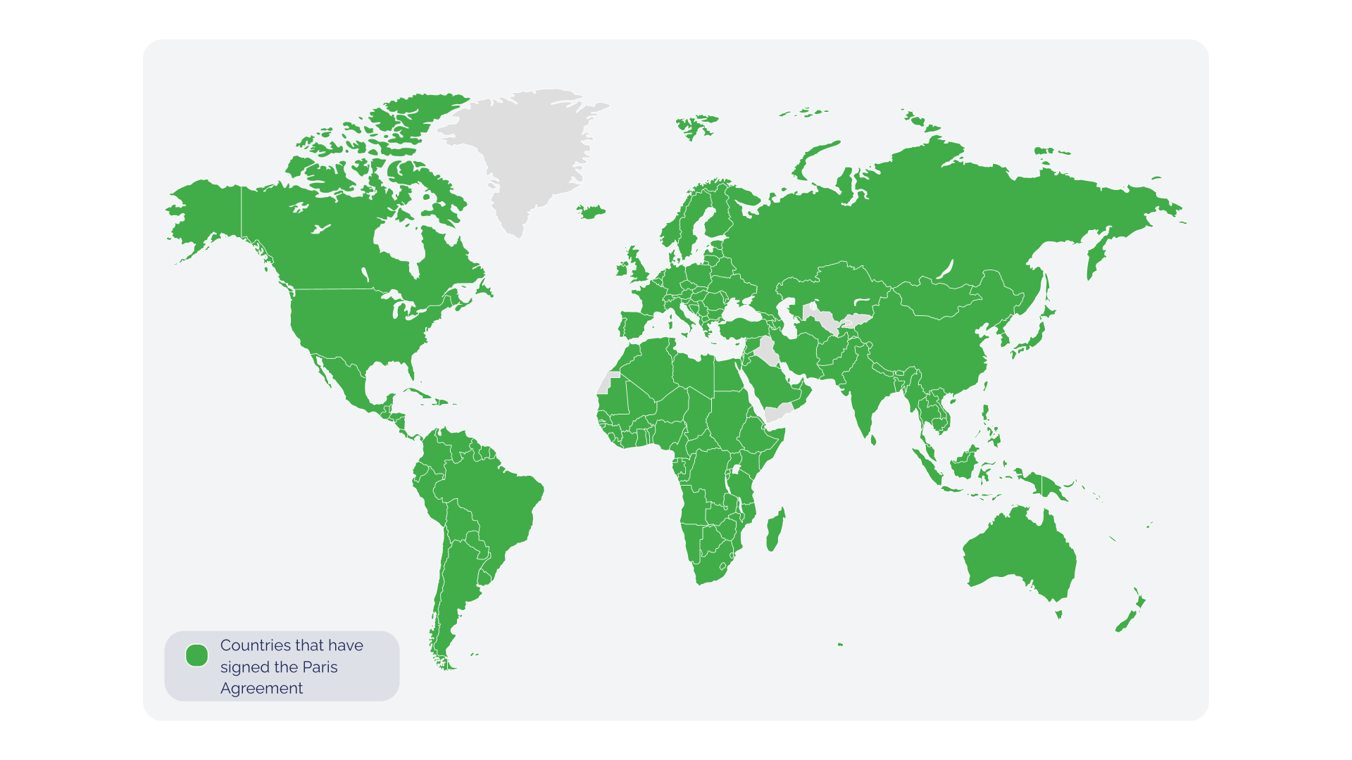 Decoding COP28_ a global odyssey for environmental solutions_The map showing countries that have signed the Paris Agreement_visual 3 (1)