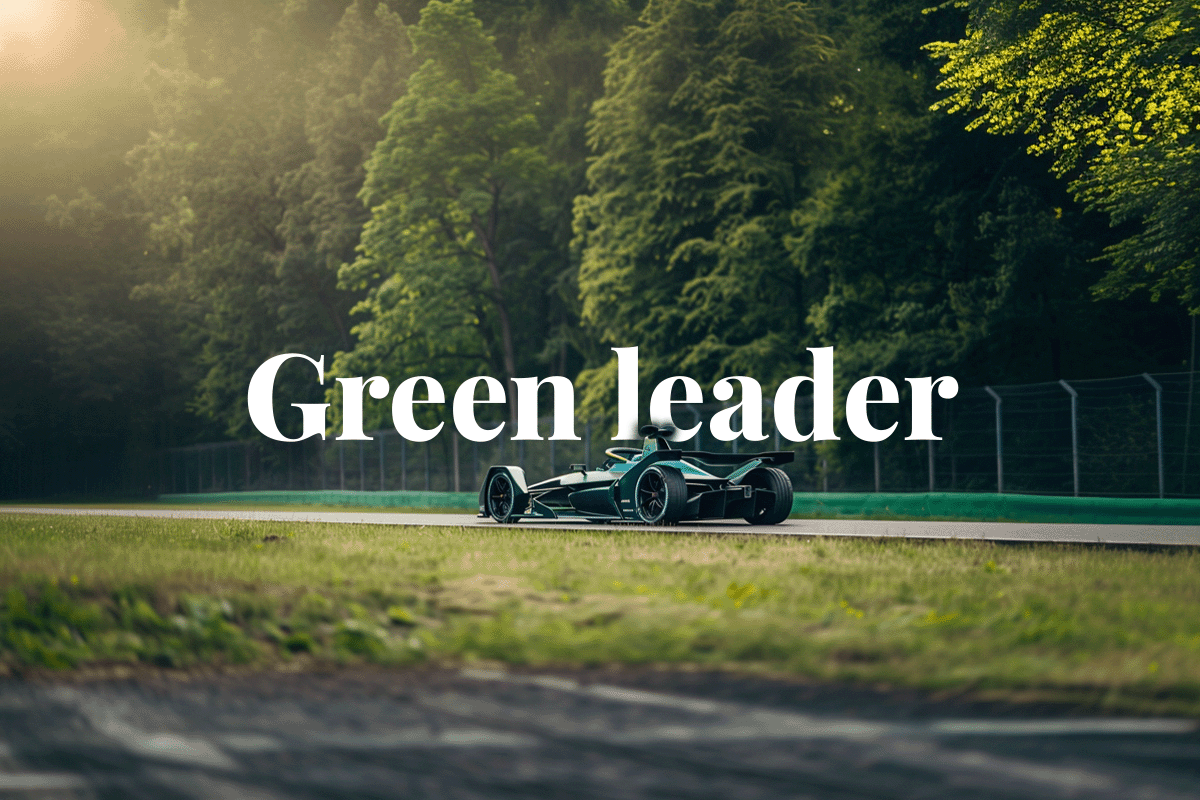 Formula Es green leader_ Lucas Di Grassi drives towards a net-zero future_Side view of a Formula E racing car racing around a race track_visual 1