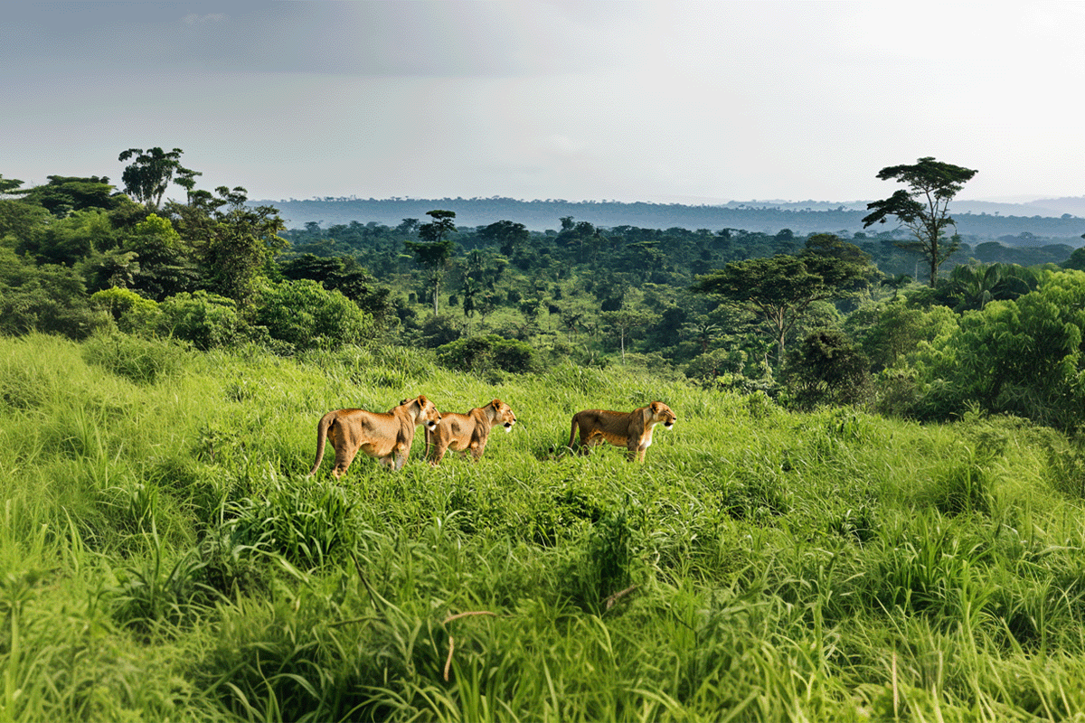 Greenzone Reforestation Project_ big steps in Cameroon_Female lions roaming the forests of the Congo Basin_visual 2