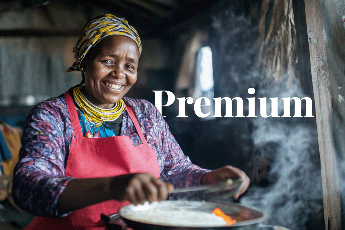 Kenyan clean cookstove project fetches premium carbon credit prices_Kenyan woman preparing a meal using a clean cookstove, embracing healthier cooking and sustainability_visual 1