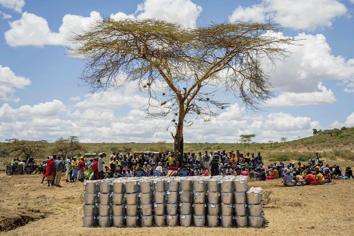 The public companies transforming sustainability_Rows of energy efficient cookstoves and local community during cookstoves distribution_visual 7