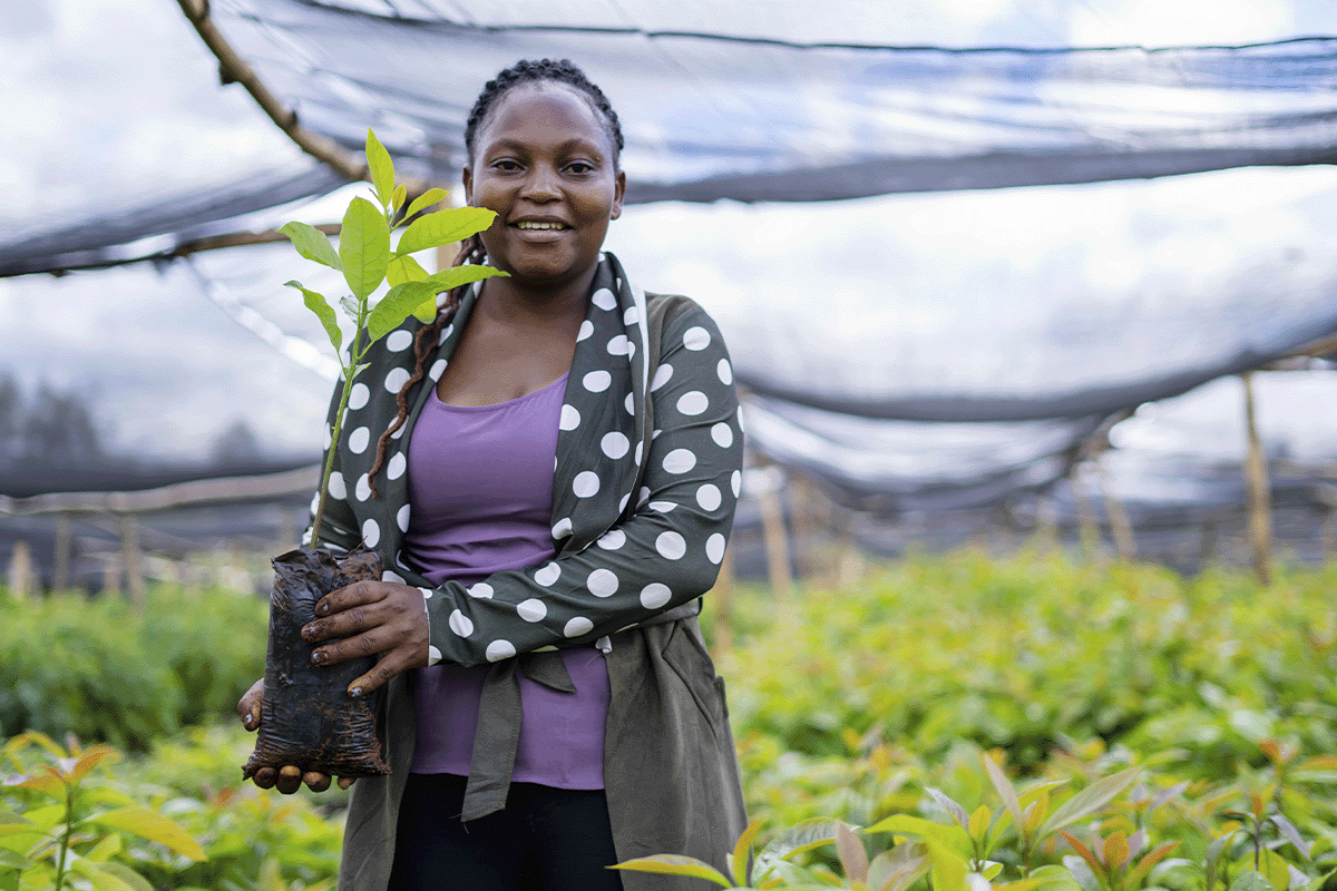 The team behind the Hongera projects’ impact_Martha during a work in a seedling nursery in Kenya_visual 4